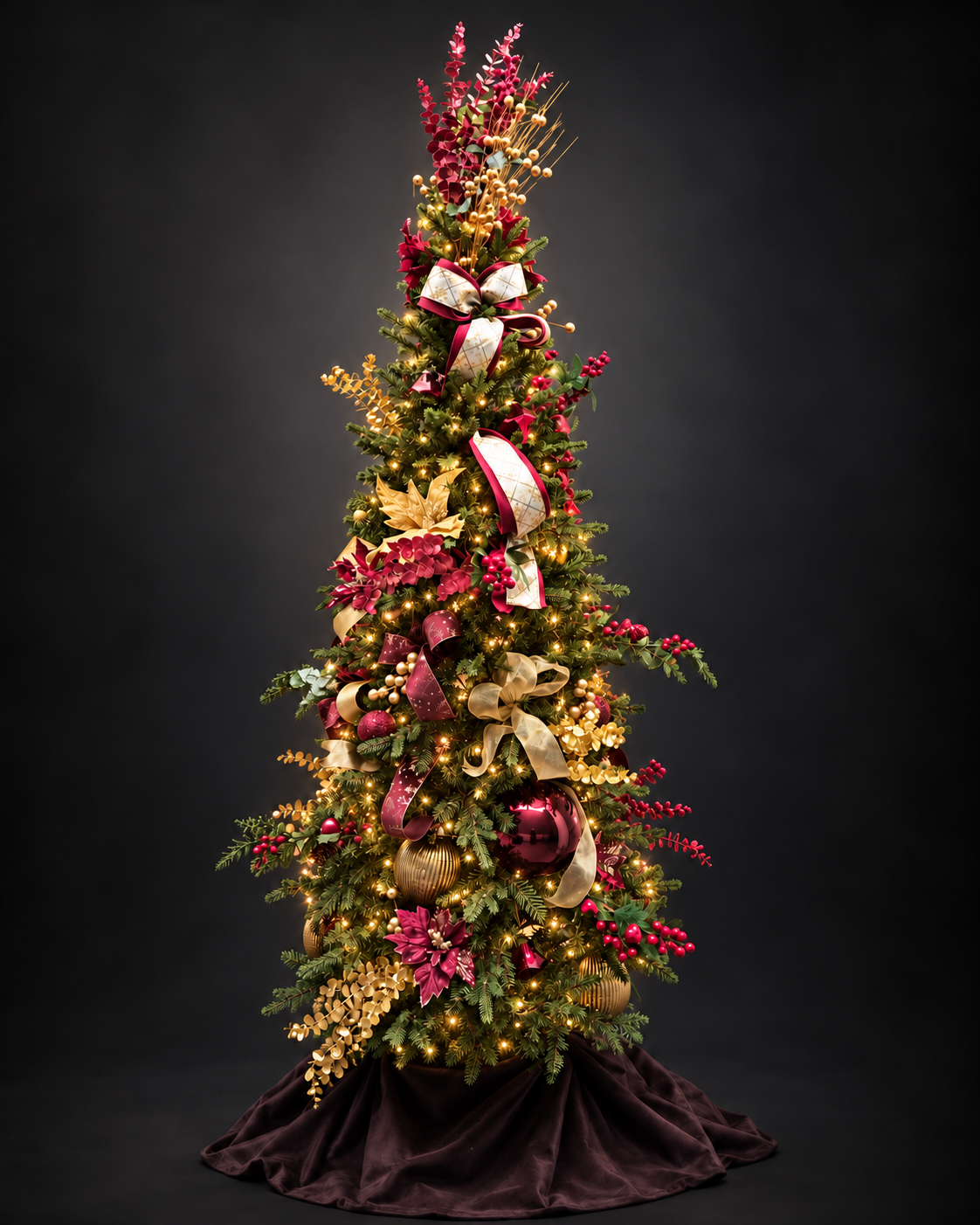Árbol Burgundy & Gold